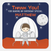 Space Explorer Quadratischer Aufkleber (Vorderseite)