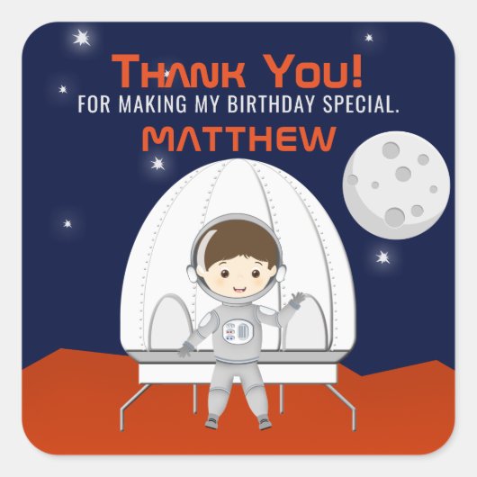 Space Explorer Quadratischer Aufkleber (Vorderseite)