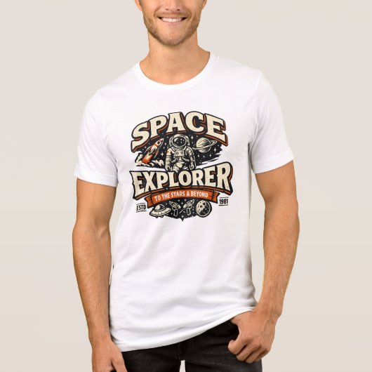 Space Explorer Vintage Style Shirt (Vorderseite)