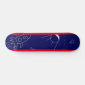 Space Explorers Blue & Red, 7 3/4" Skateboard Deck (Horizontal)