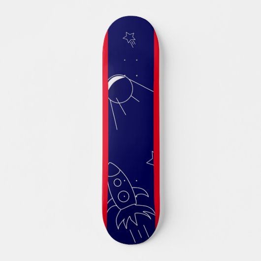 Space Explorers Blue & Red, 7 3/4" Skateboard Deck (Vorne)