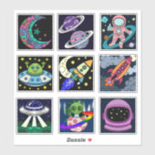 Space Explorers Kids Aufkleberbogen Aufkleber (Blatt)