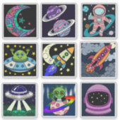 Space Explorers Kids Sticker Sheet (Vorderseite)