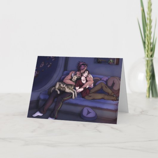 Space Family Hug Karte (Vorderseite)