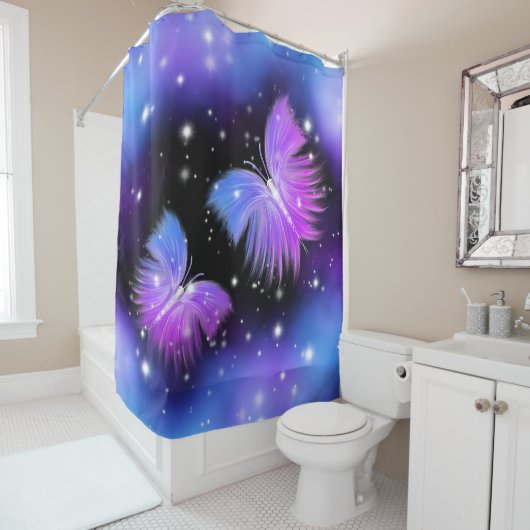 Space Fantasy Butterfets Cosmic Duschvorhang (Beispiel)