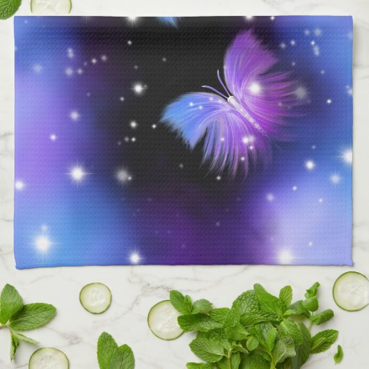 Space Fantasy Butterfets Cosmic Geschirrtuch (Gefaltet)