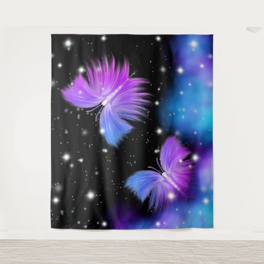Space Fantasy Butterfets Cosmic Wandteppich (Vorderseite)