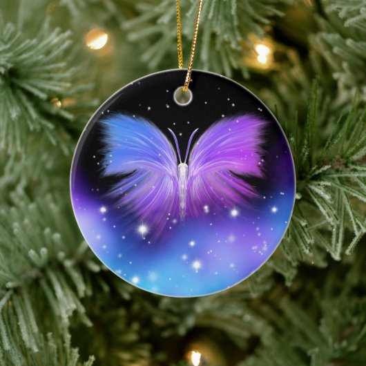 Space Fantasy Butterfly Kosmic Keramik Ornament (Baum)