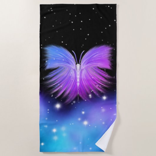 Space Fantasy Butterfly Kosmic Strandtuch (Vorderseite)