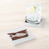 Space Ferrets Glass Untersetzer (Schrägansicht)