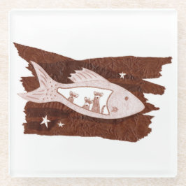 Space Ferrets Glass Untersetzer