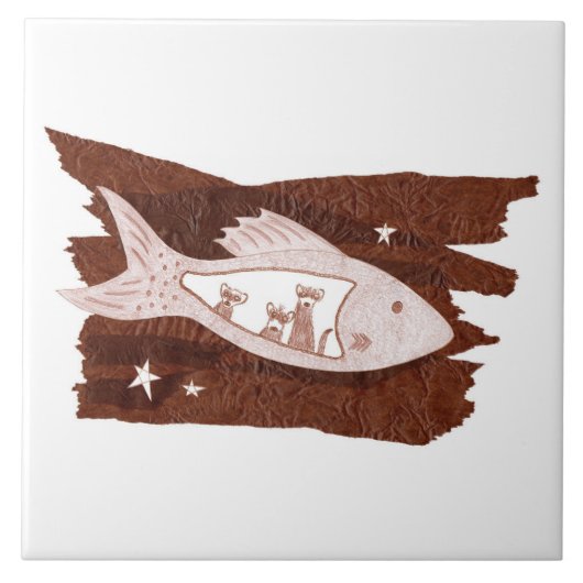 Space Ferrets Keramik Tile Fliese (Vorderseite)
