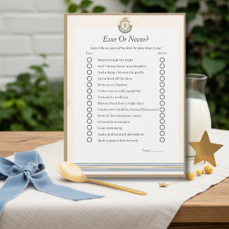 Space First Birthday Ever or Never game card Feiertagskarte