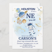 Space First Outer Space First Birthday Einladung (Vorne/Hinten)