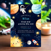 Space First Trip Around The Sun 1st Birthday Einladung