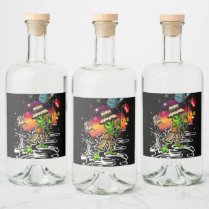 Space Fischer Alkoholflaschenetikett