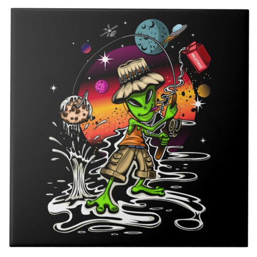 Space Fischer Fliese (Vorderseite)