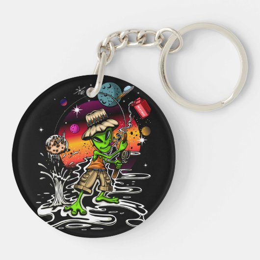 Space Fischer Schlüsselanhänger (Rückseite)