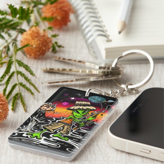 Space Fischer Schlüsselanhänger (Vorderseite rechts)