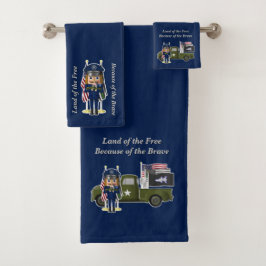 Space Force Nutcracker mit wenig militärischem LKW Badhandtuch Set