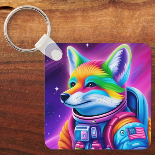 Space Fox Schlüsselanhänger (Vorderseite)