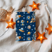 Space Galaxy Astronaut Cat Blast Off 1st Birthday Einladung