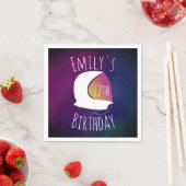 Space Galaxy Astronaut Lila Ombre Birthday Party Serviette (Beispiel)