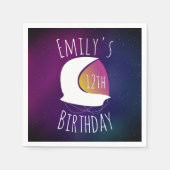 Space Galaxy Astronaut Lila Ombre Birthday Party Serviette (Vorderseite)