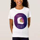 Space Galaxy Astronaut Lila Ombre Birthday Party T-Shirt (Vorderseite)