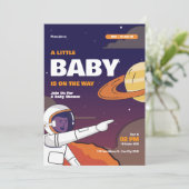 Space Galaxy Baby Dusche Einladung (Stehend Vorderseite)