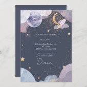 Space Galaxy Birthday Invitation Einladung (Vorne/Hinten)