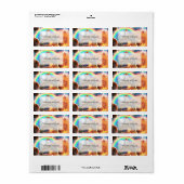 Space Galaxy Cat Riding Tiger on Pizza Adressaufkleber (Vorne)