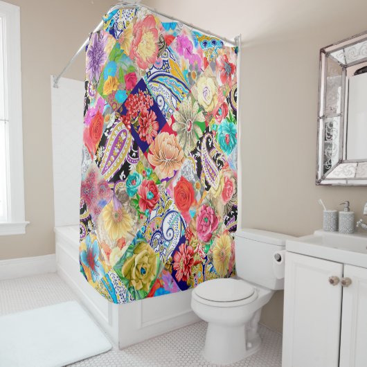 Space Galaxy constellation seamless pattern Duschvorhang (Beispiel)