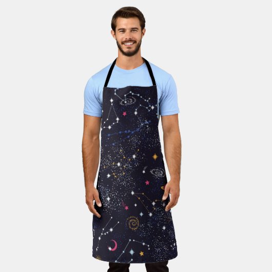 Space Galaxy constellation seamless pattern Schürze (Getragen)