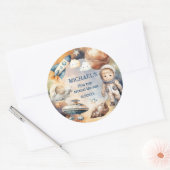 Space Galaxy Erste Reise um den Sonnenaufkleber Runder Aufkleber (Umschlag)