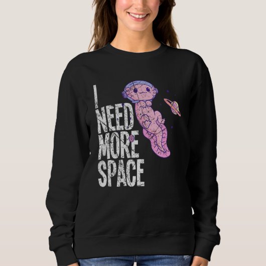 Space Galaxy Flying Axolotl Spacesuit Salamander S Sweatshirt (Vorderseite)