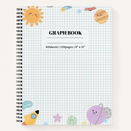 Space Galaxy Graph Spiral Notebook Notizblock (Vorderseite)