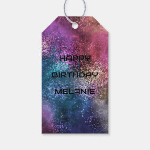 Space Galaxy Happy Birthday Geschenkanhänger