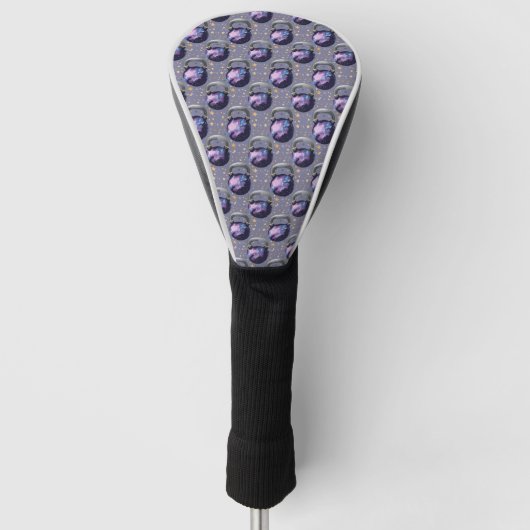Space Galaxy Kettlebell Golf Headcover (Vorderseite)
