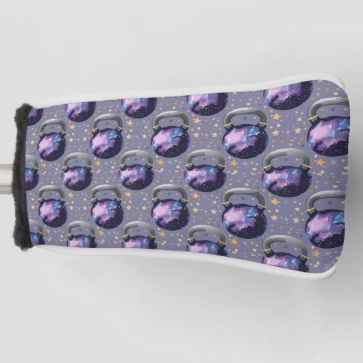 Space Galaxy Kettlebell Golf Headcover (Vorderseite)