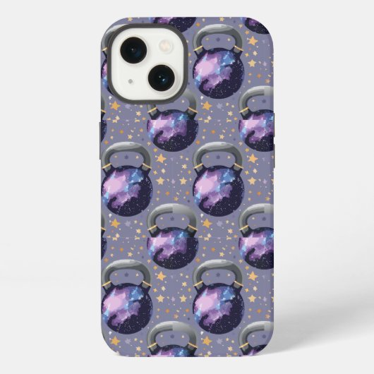Space Galaxy Kettlebell iPhone Hülle (Rückseite)