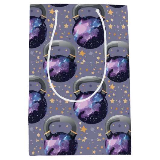 Space Galaxy Kettlebell Mittlere Geschenktüte (Vorderseite)