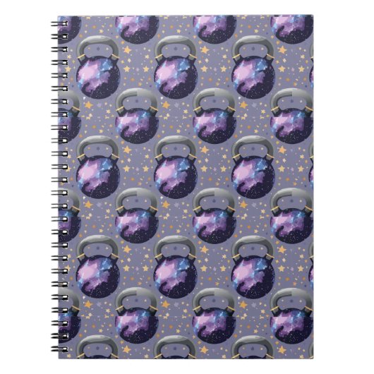 Space Galaxy Kettlebell Notizblock (Vorderseite)