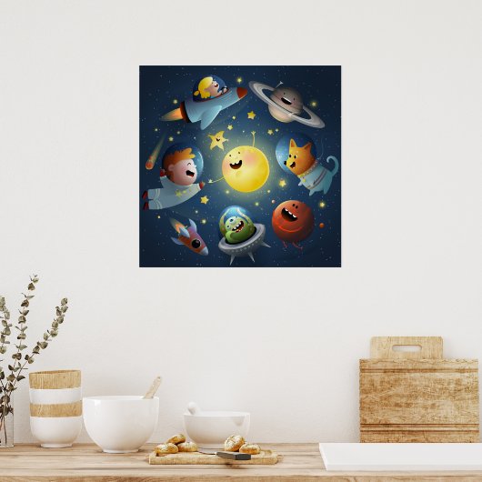 Space Galaxy Kinder Poster (Küche)