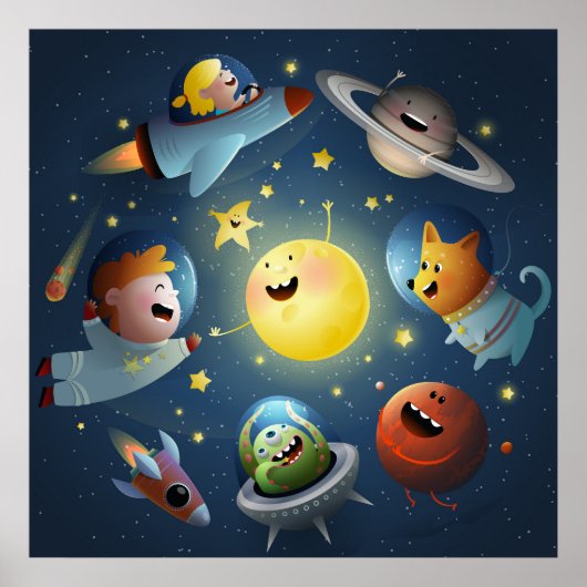 Space Galaxy Kinder Poster (Vorne)