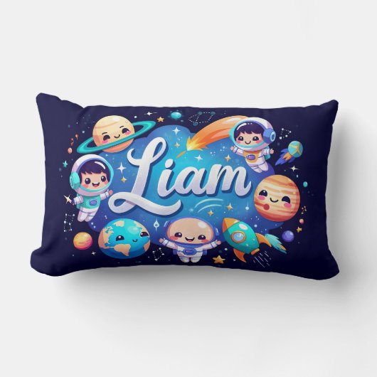 Space Galaxy Liam Personalisiert Throw Kissen (Vorderseite)