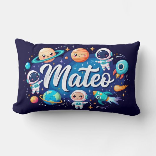 Space Galaxy Mateo Personalisiert Throw Kissen (Vorderseite)