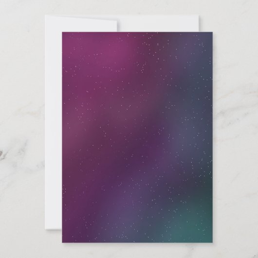 Space Galaxy Nebula Glitzer Moon Birthday Einladung (Rückseite)