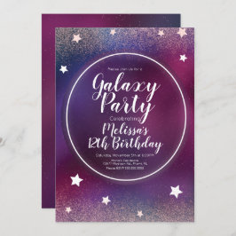 Space Galaxy Nebula Glitzer Moon Birthday Einladung