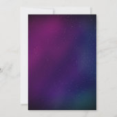 Space Galaxy Nebula Glitzer Moon Geburtstag Lila Einladung (Rückseite)